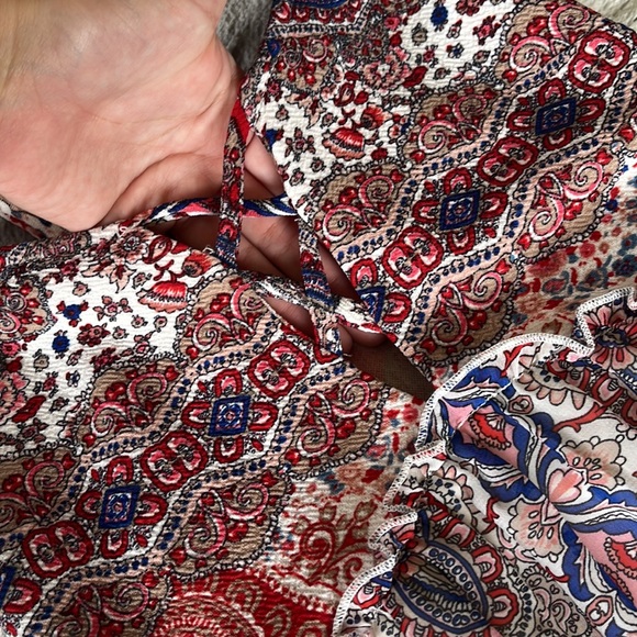 Living Doll Long Flowy Bohemian/Cottagecore Style Dress with Snug Bodice Maxi - Picture 4 of 11